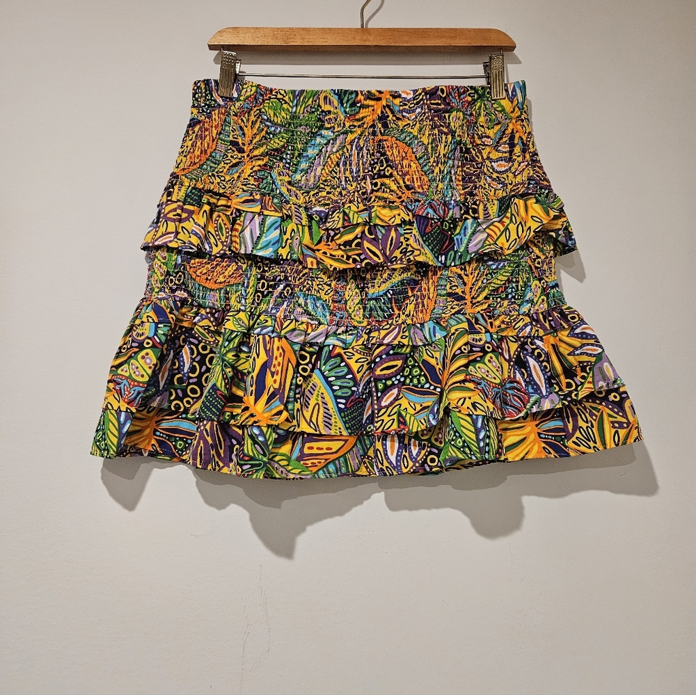 Truly 4 You Colorful Patterned Women's Skirt, Size Large